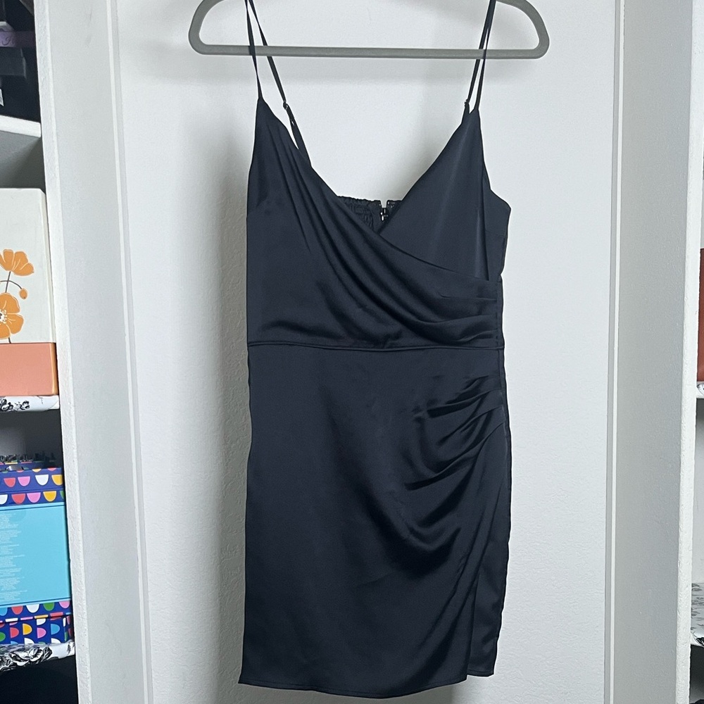 Abercrombie & Fitch black Small wrap traveler mini dress spaghetti strap